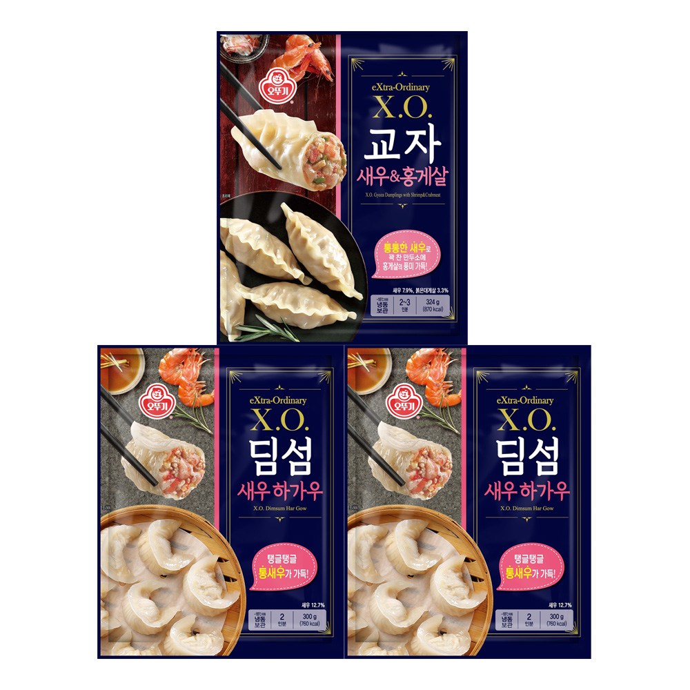 오뚜기 XO 교자 새우홍게살 2봉+딤섬 새우하가우 4봉, 1세트, 1.848kg 29,500원