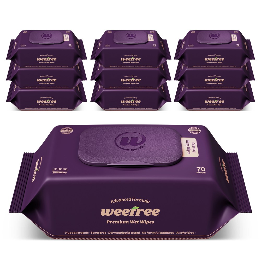 위프리 카밍 퍼플 엠보싱 아기물티슈, 10개, 70매, 75g 17,750원