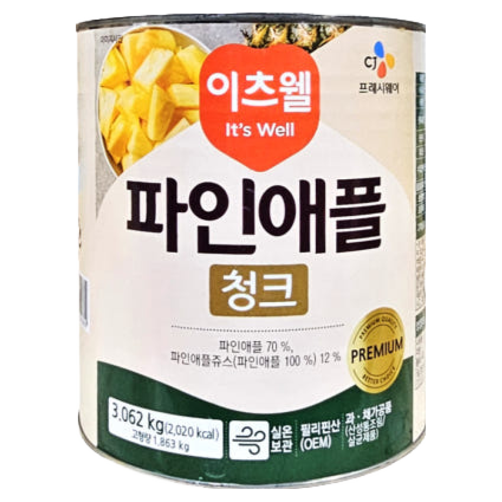 이츠웰 파인애플 청크 3.062kg 업소용 3kg 필리핀산 50,080원