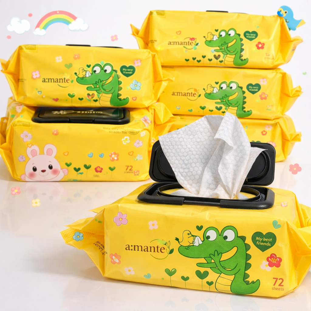 [패션플러스][아망떼][신제품 런칭 SALE][FR] 두꺼운 70gsm 고평량 물티슈 10팩, 10개, 72매 15,900원