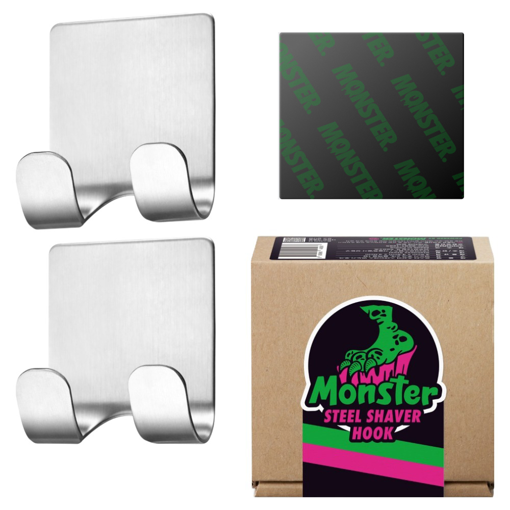 몬스터겔 무타공 스텐 304 위생 면도기 거치대 후크 2p + 블랙겔 1p 7,900원