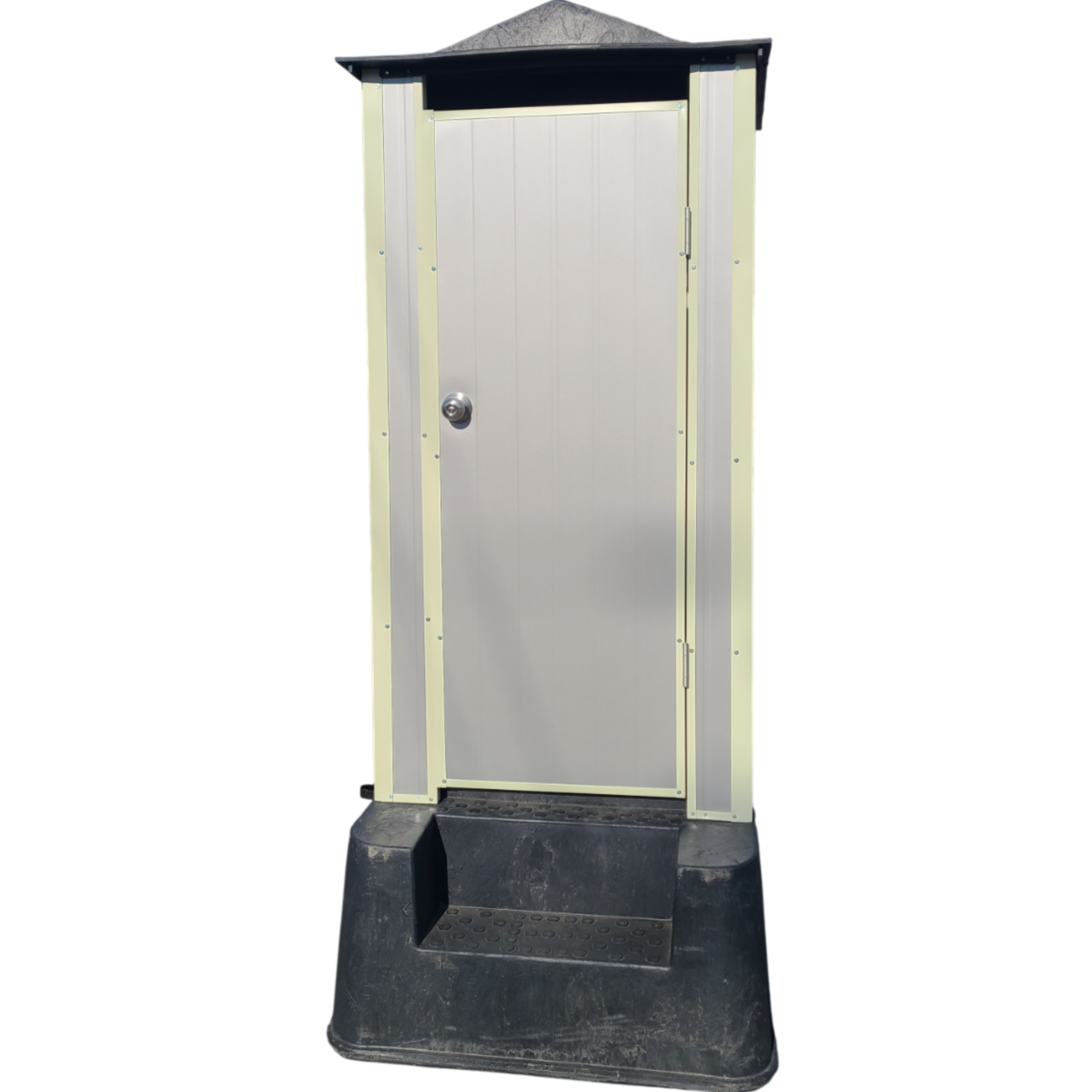 이동식화장실 판넬형 (KH-S01) 샌드위치판넬 포세식 푸세식 재래식 건설현장 농막 야외화장실 농촌체류형 (배송비 착불 설명참조), 은색, 1개 400,000원