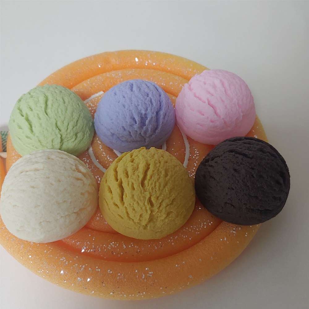 젤라또 아이스크림 콘모형 입체 여름소품 미니어쳐 장식 얼음 까페 베이커리 쇼케이스소품 인조빙과, 베이지 3,000원