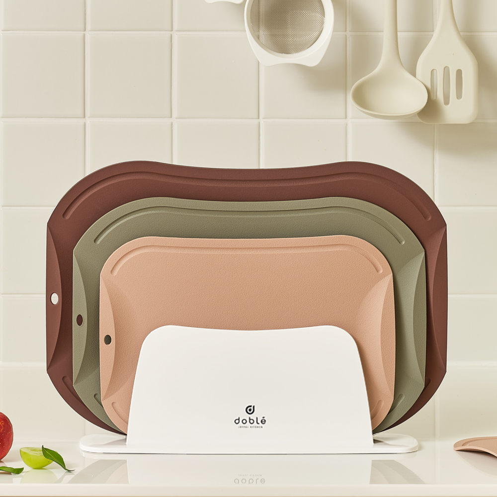 도블레 칼집나지 않는 도마 살몬 소 + 도마 카키 중 + 도마 버건디 대 + 도마 거치대 + 선물박스 세트, 1세트, 5종 59,420원