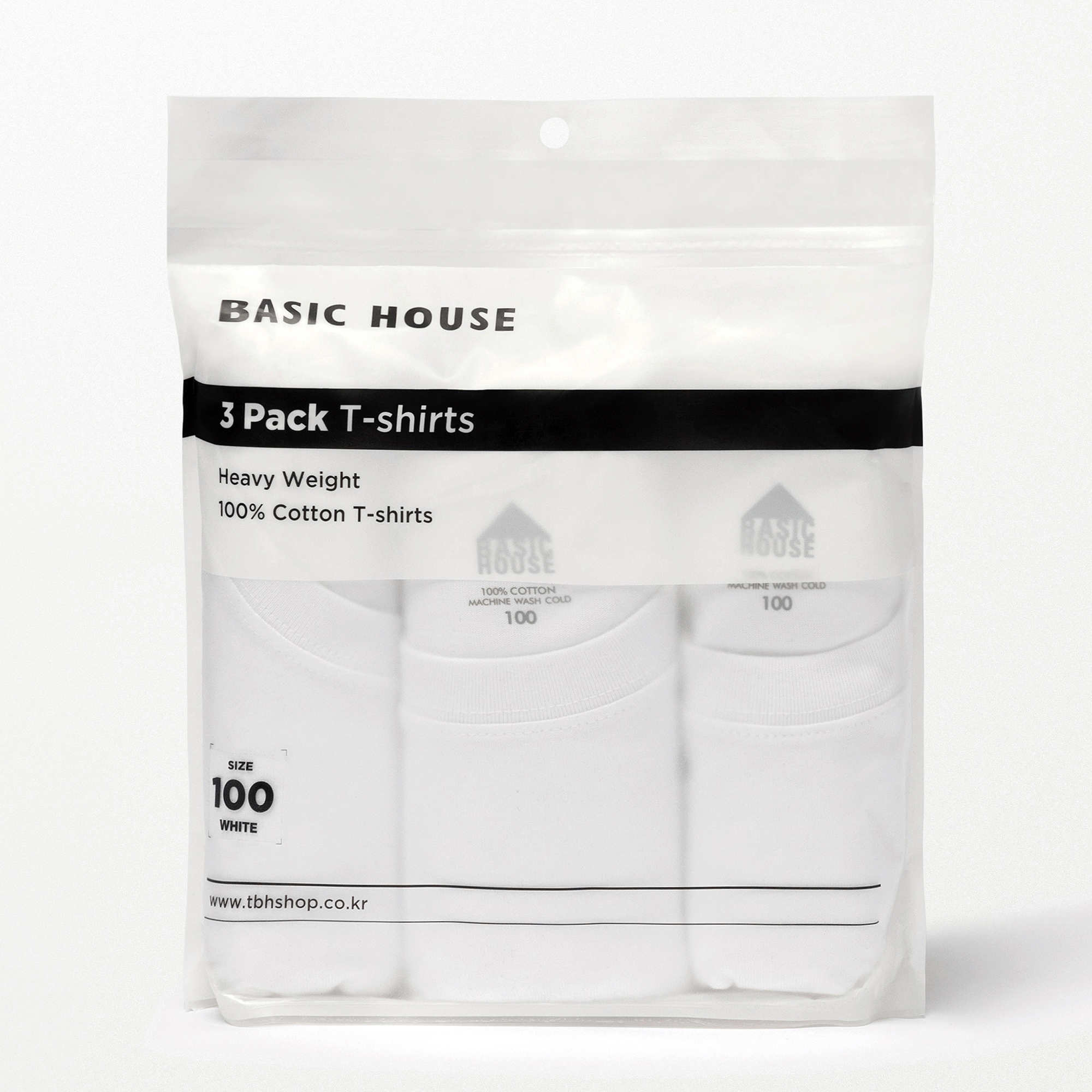 베이직하우스 순면 헤비웨이트 반팔 티셔츠 3P 19,900원
