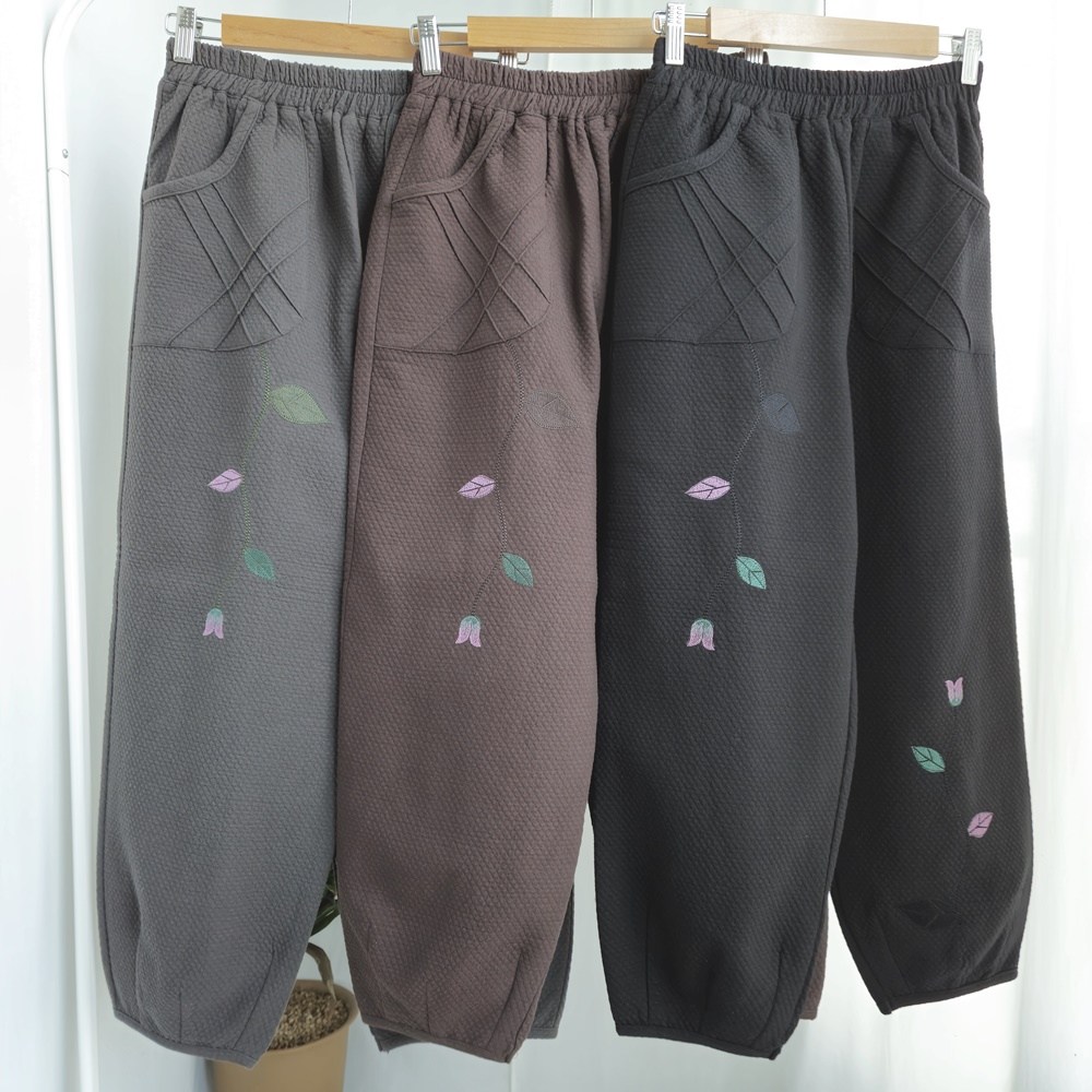 [오는정패션] 봄 가을 엄마 할머니바지 면 고무줄 알라딘 항아리바지 생활한복 꽃무늬자수 몸빼 밴딩 빅사이즈 70대80대 옷 49,000원