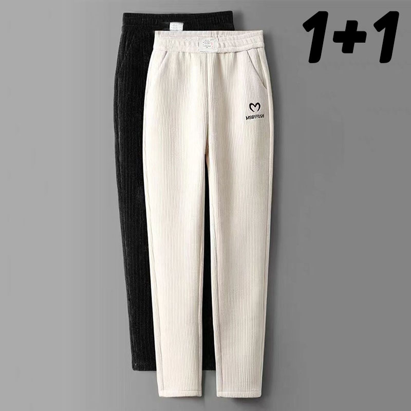 2벌 (1+1) 허리밴딩 골덴바지 날씬해보이는 통바지 봄가을 코듀로이 여성 바지 팬츠 21,900원