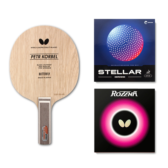 버터플라이 코르벨 ST + 스텔라 러버 + 로제나 러버 탁구라켓 세트 159,000원