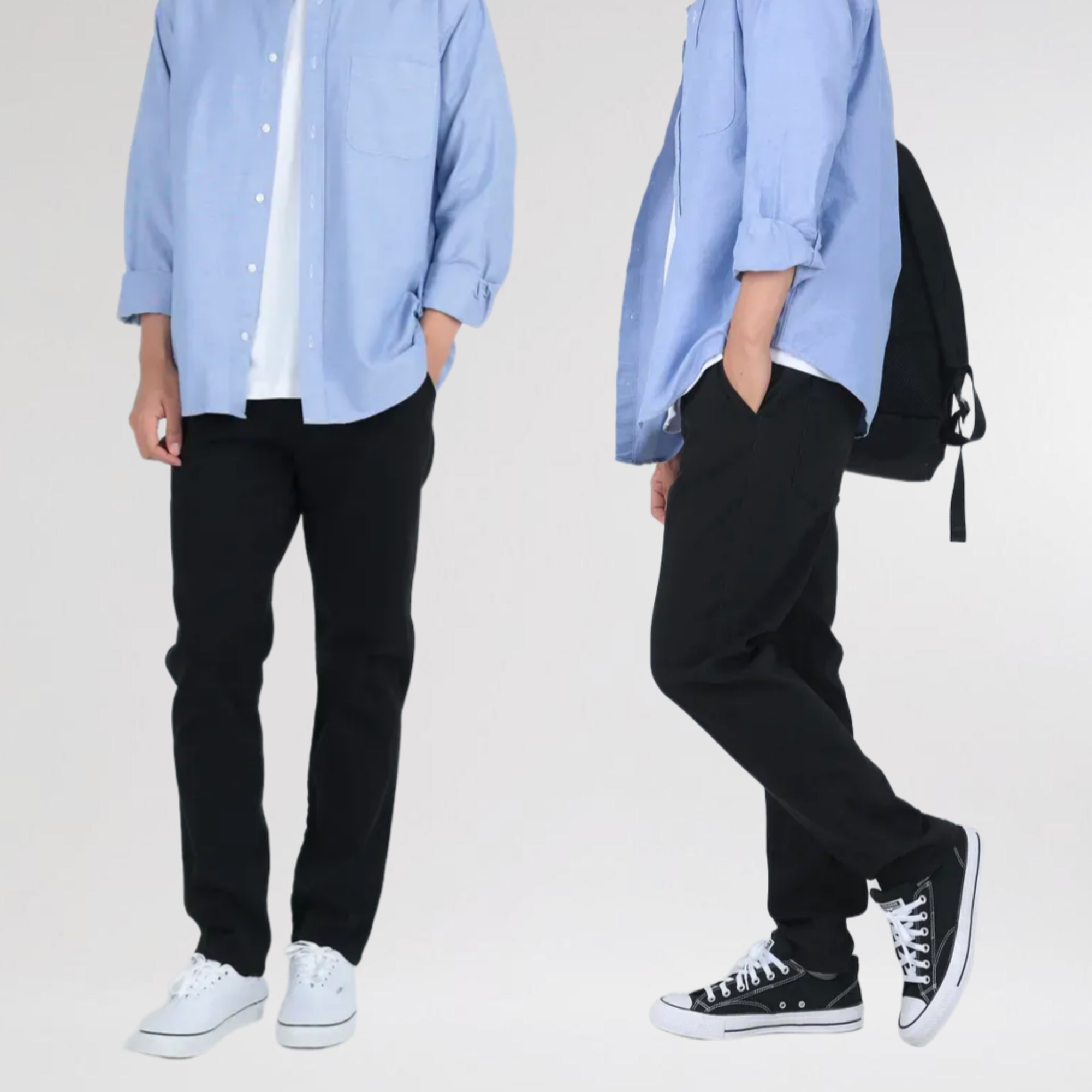 남자 테이퍼드 스판 바지 피그먼트 히든밴딩 면바지 33,800원