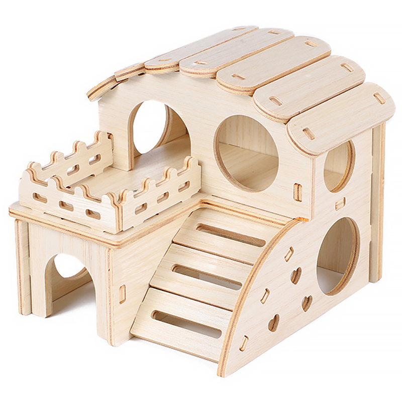 랜보어 햄스터 해피 이층 하우스, 우드, 1개 8,600원