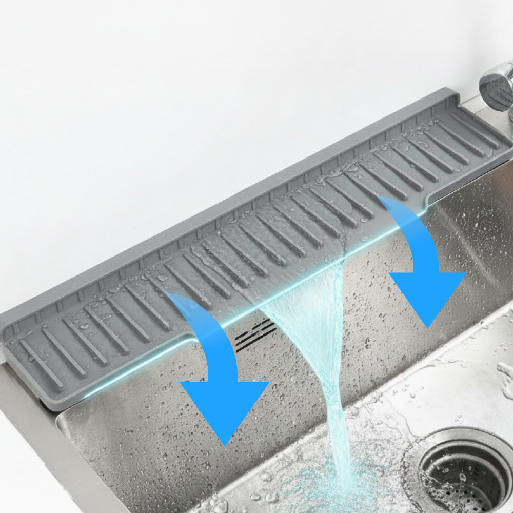 원브론 물빠짐 배수매트 실리콘 싱크대 세면대 50cm, 1개, 다크그레이 18,500원