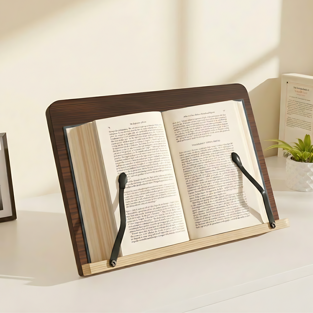 빈스트 책이 밀리지 않는 각도 조절 원목 독서대, 우드무늬 16,700원