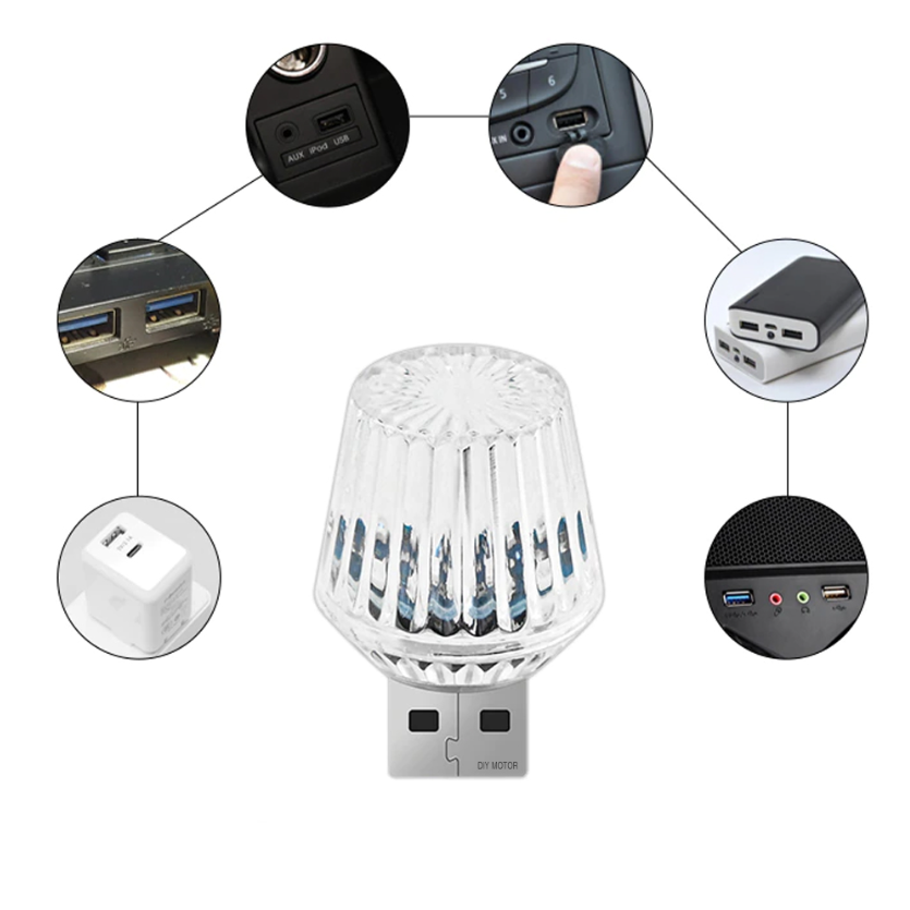 킹콩 크리스탈 차량용 RGB USB 무드등 엠비언트 미니 자동차 풋등 LED조명 램프 실내등 7,500원