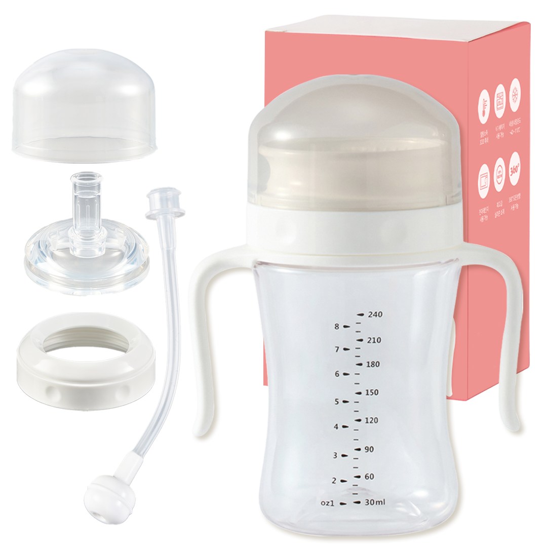 키도러블 360 흘림방지 자기주도컵 240ml+빨대컵 헤드 세트, 화이트, 1개, 240ml 29,900원