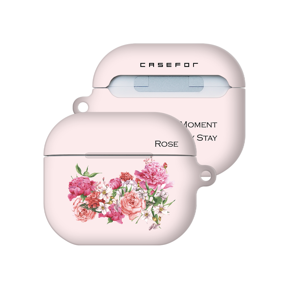 케이스포 플라워샵 로즈 장미 디자인 3D풀커버 버즈 케이스 + 카라비너 세트, 1개, 블러쉬핑크, 버즈3/버즈3프로 22,000원