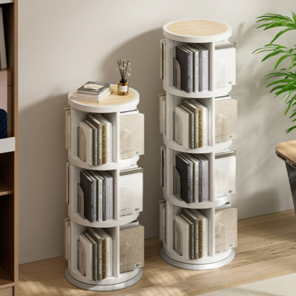 360도 회전하는 미드센추리 원형 회전 책장 틈새 코너 공간 활용 책꽂이 68,400원
