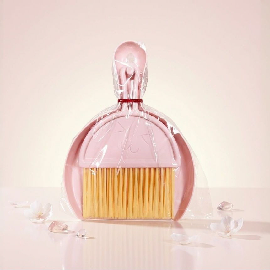 라운드월 스마일 윙크 청소 도구 세트 미니 빗자루 쓰레받기 세트, 1개, 핑크 3,900원