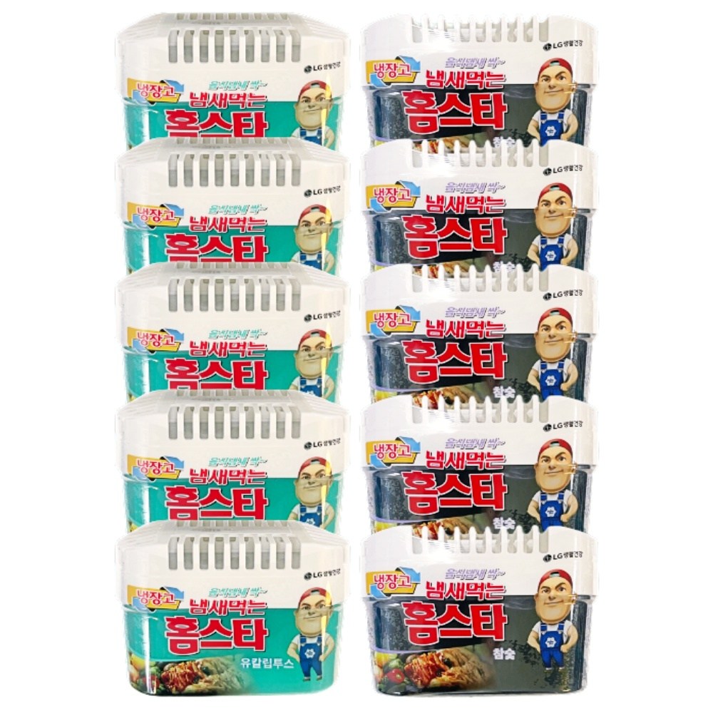 LG생활건강 냄새먹는 홈스타 냉장고 탈취제 420g 2종 참숯+유칼립투스 74,000원