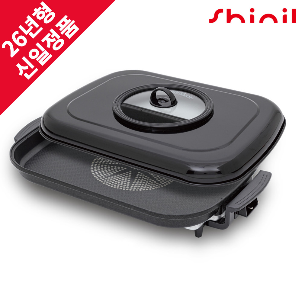 [26년형] 신일 국산 대형 사각 잔치팬 다이아몬드코팅 전기 후라이팬, H261WS(블랙) 119,000원