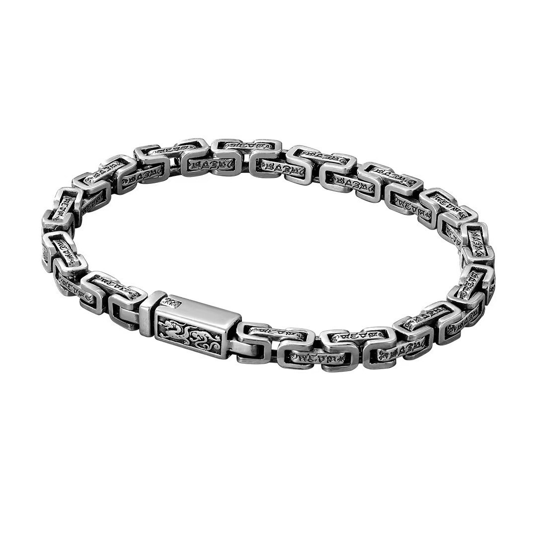 남성s925실버팔찌 육자진언팔찌 불교은팔찌 체인은팔찌 패션실버순은팔찌GSL0300 210,000원