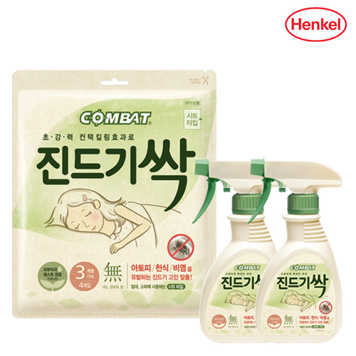 컴배트 진드기퇴치 진드기싹 스프레이 290ml x2개+진드기싹 시트(4개입)x1개 29,900원