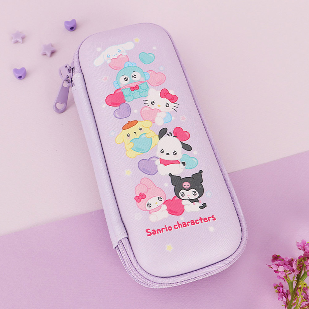 산리오 캐릭터즈 에모큥 파우치형 필통 2단 EVA 하드 케이스 필기구 파우치 11,900원