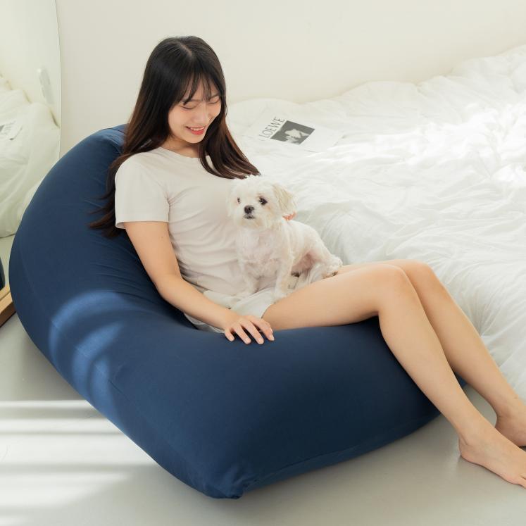 LINU 리누 꿀바른 빈백 대형 1인 쇼파 북유럽스타일, 딥네이비 87,900원