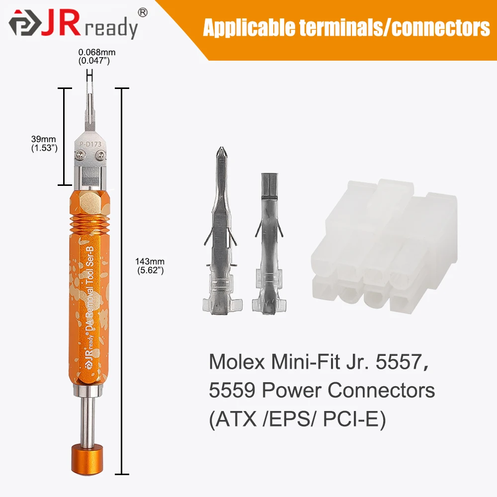 JRready 이젝터 로드 핀 추출기 Molex MX3.0 남성/여성 및 컴퓨터 수리 Mini-Fit Jr.TM 시리즈용 도구 25,600원