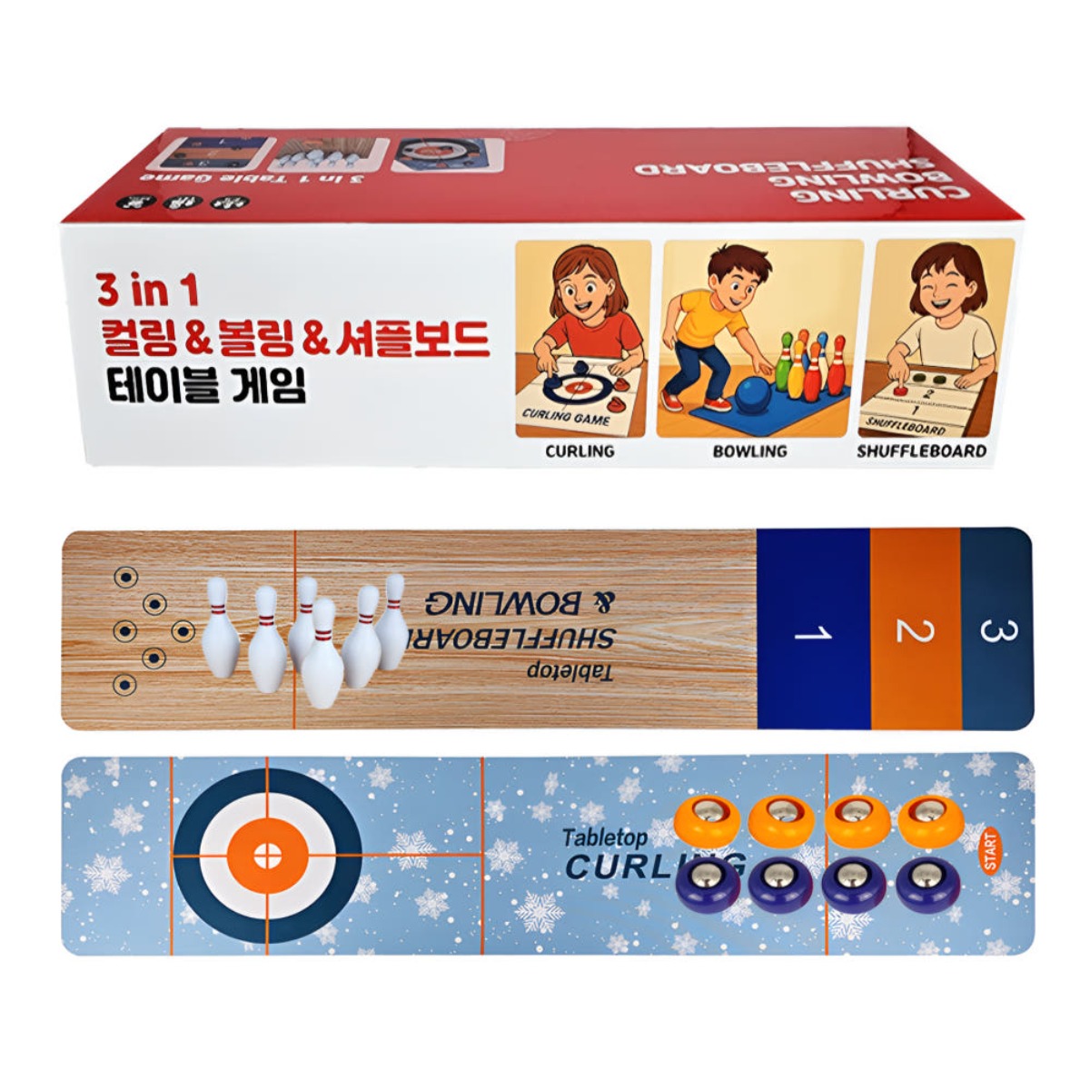 부드러운 컬링 보드게임 지락실 테이블 볼링 셔플가족 지구오락실, 1개 15,900원