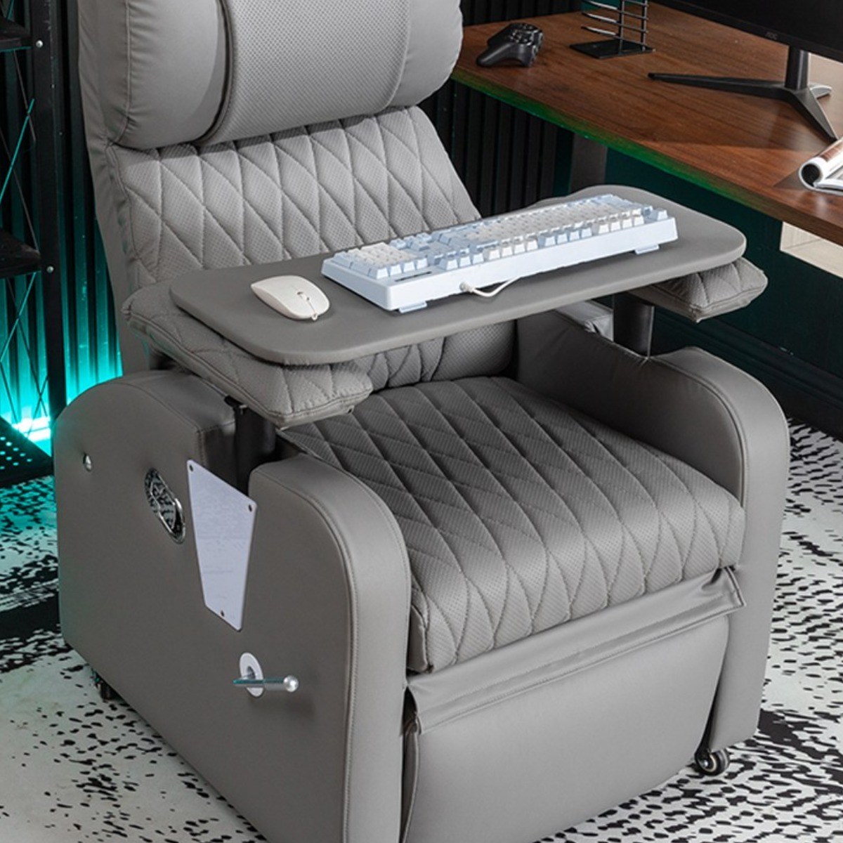 우브로 게이밍 리클라이너 의자 컴퓨터 사무용 책상 쇼파 소파 체어, 다크그레이 307,000원