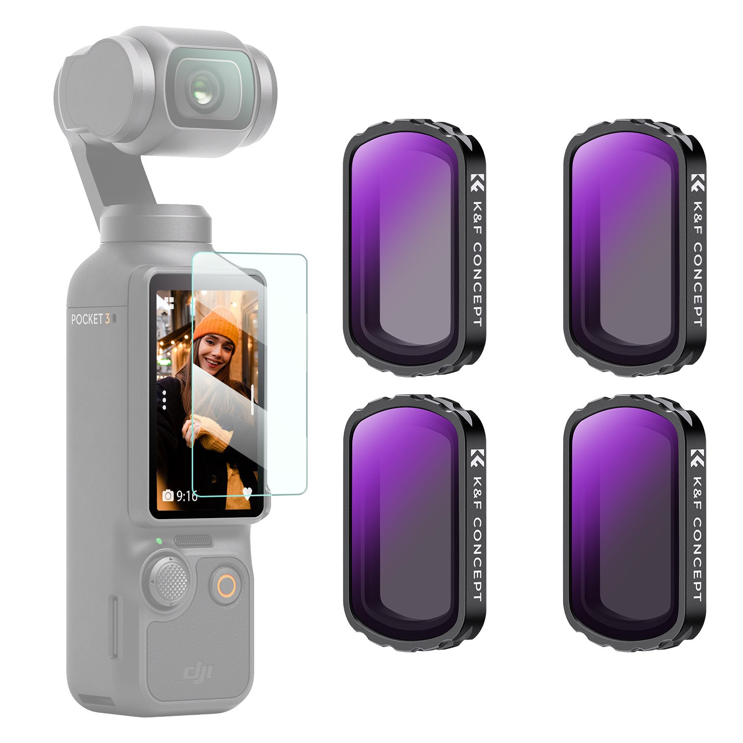 K&F CONCEPT DJI Osmo Pocket 3 마그네틱 4종 ND필터 세트 (ND4+ND8+ND16+ND32) 62,500원