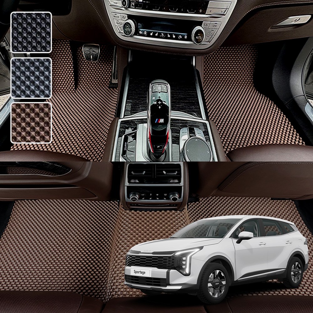 DXSOAUTO 더 뉴 스포티지 NQ5 페이스리프트 신형 전용 3D 엠보싱 차세대 고무매트 1열2열 세트, 블랙, 128_6더뉴스포티지(신형)가솔린LPG 59,000원