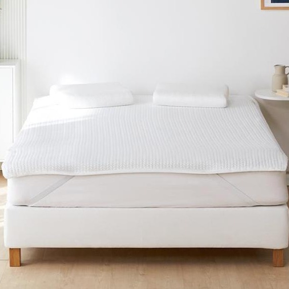 아담데코 퓨어아이스 듀라론 냉감 침대패드 스트라이프 + 냉감베개패드 세트, 단일색상 43,000원
