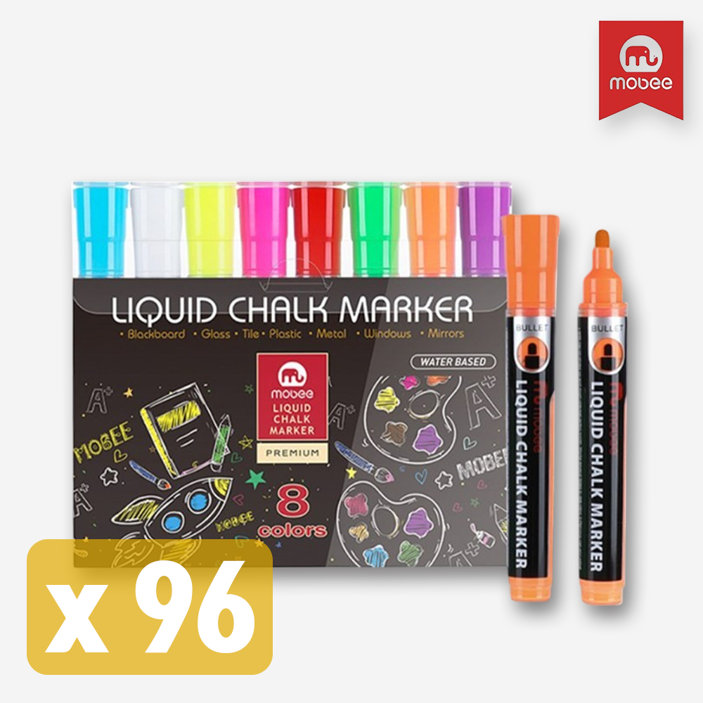 mobee 컬러 윈도우마카 8색세트 6g 블랙보드마카 유리마카 네온마카 384,000원