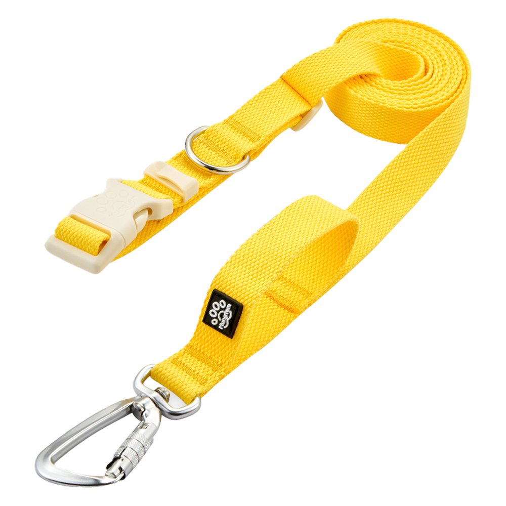 멍템 강아지 카라비너 핸즈프리 리드줄, 비비드옐로, 1개 19,400원