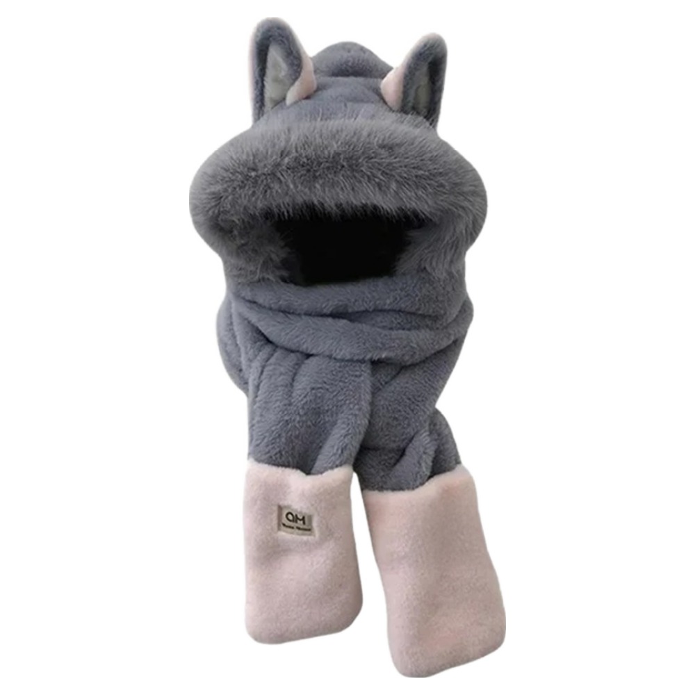 키포포 겨울 스포츠 보드 스키 방한 불여우 일체형 모자 목도리 장갑 15,950원