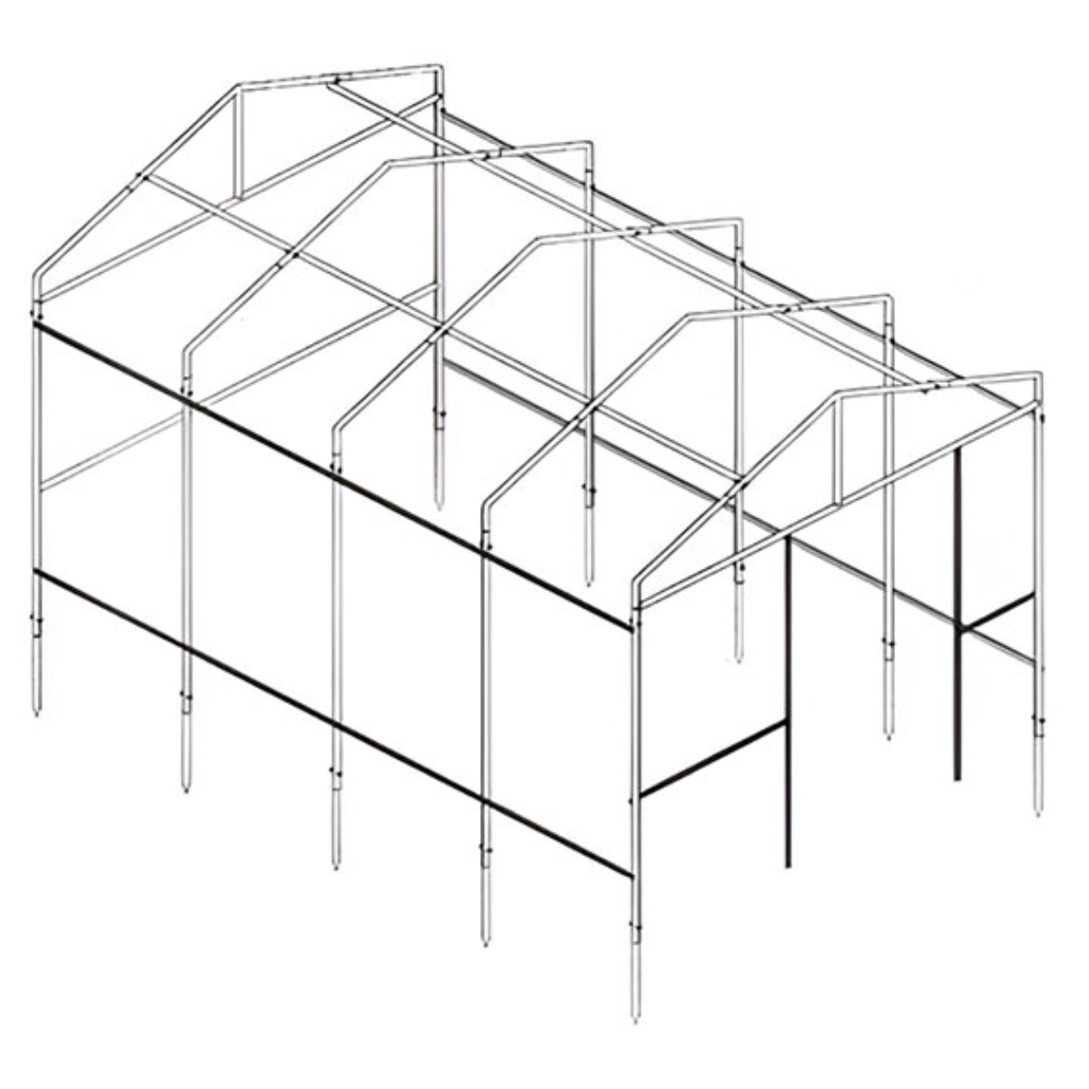 30mm 사각조립식 하우스 폭 2m x 4m(노지용) 골조 조립식비닐하우스 셀프시공, 1세트 700,000원