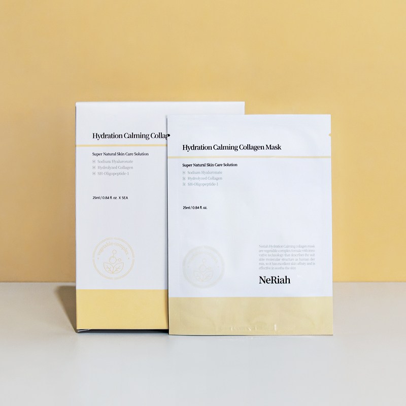 네리아 하이드레이션 카밍 콜라겐 마스크팩 5매 데일리 리프팅 수분 마스크 팩 달팽이 점액 1일1팩 얼굴팩 탄력 주름, 1개, 5개입 19,000원