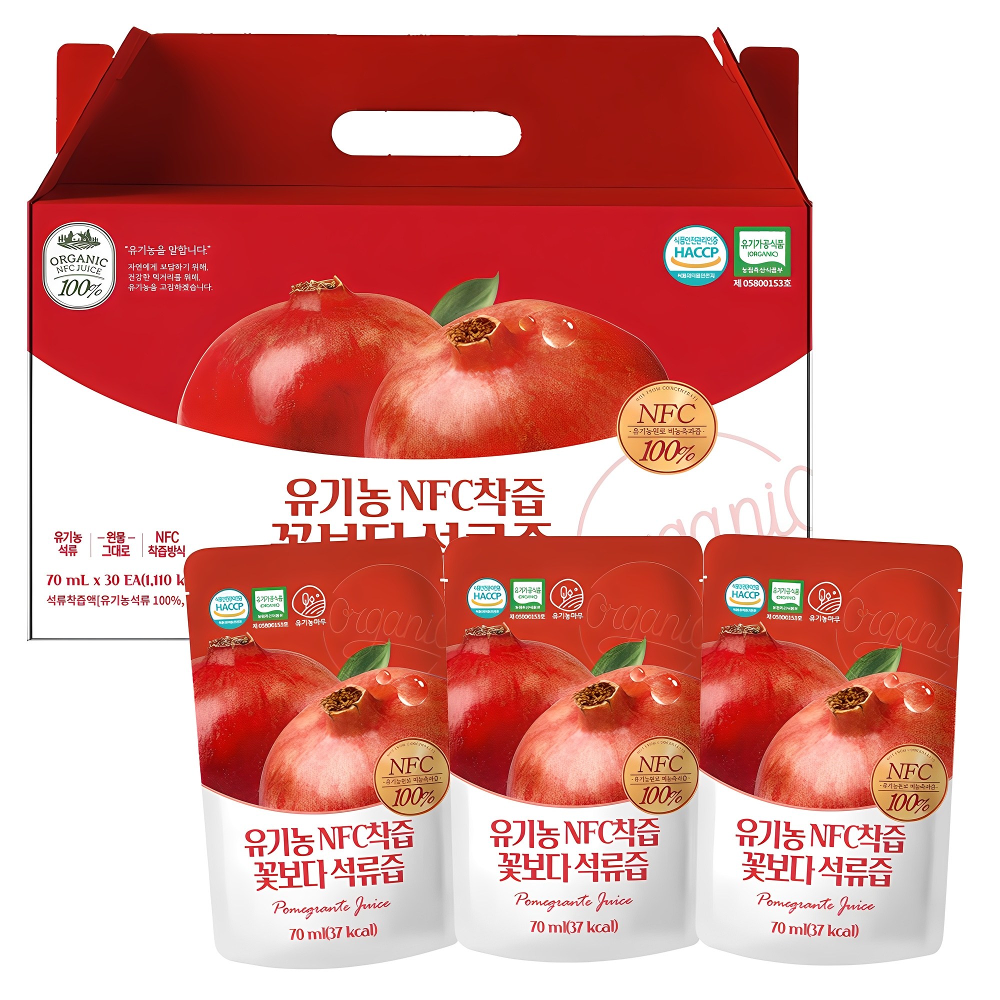 유기농마루 정품 유기농 NFC 착즙 꽃보다 석류즙, 70ml, 30개 22,900원