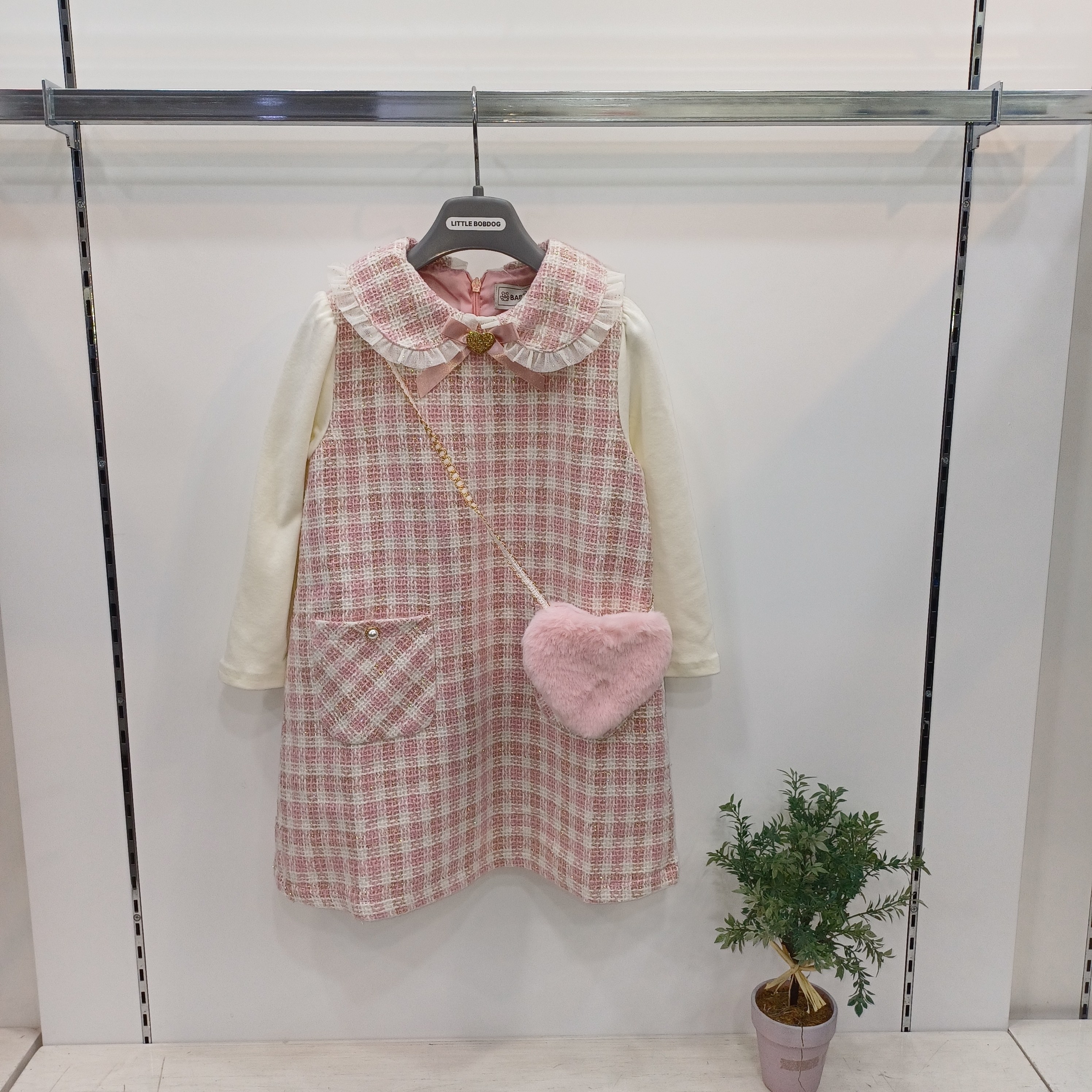 리틀밥독 키즈 핑크 트위드원피스 여아 정장 원피스 졸업식 입학식룩 H254MOP05 50,120원