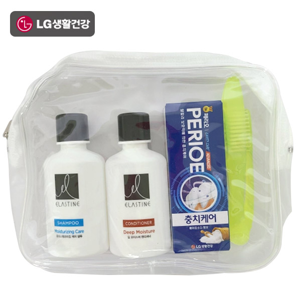LG생활건강 세면도구세트-4종(E타입) 여행용세트 칫솔치약세트 목욕용품 휴대용샤워용품 4,500원