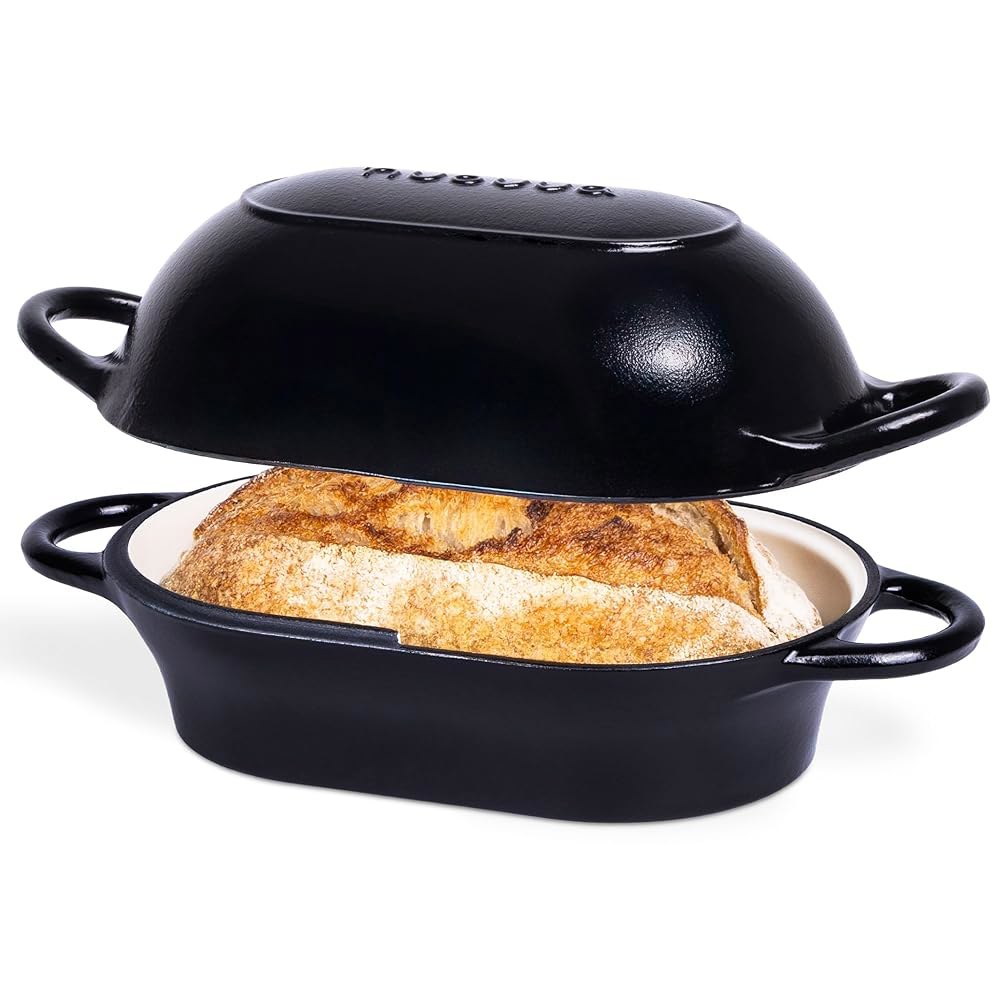 에나멜 주철 빵 덩어리 냄비 u2013 사워도우 빵 굽기용 네덜란드 오븐 u2013 오븐 안전 논스틱 빵 냄비 u2013 직사각형, 주황색, 34cm x 16cm u2013 by 115,800원