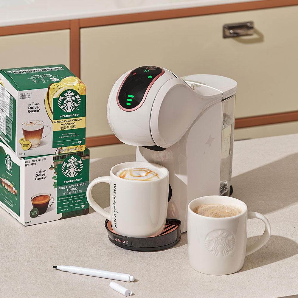 돌체구스토 캡슐 커피머신 지니오S 쉐어 크림 스타벅스 앳홈 팩 + 웰컴키트+ 블랙 머그 컵 370ml 139,000원