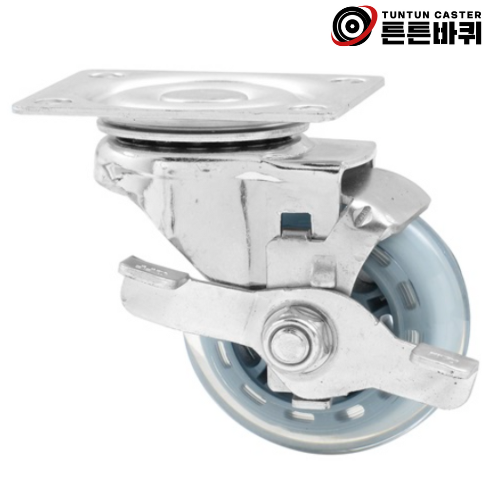 6.4cm 무소음바퀴 회전 브레이크 우레탄캐스터 소형 가구 인라인 투명 산업용 4,300원