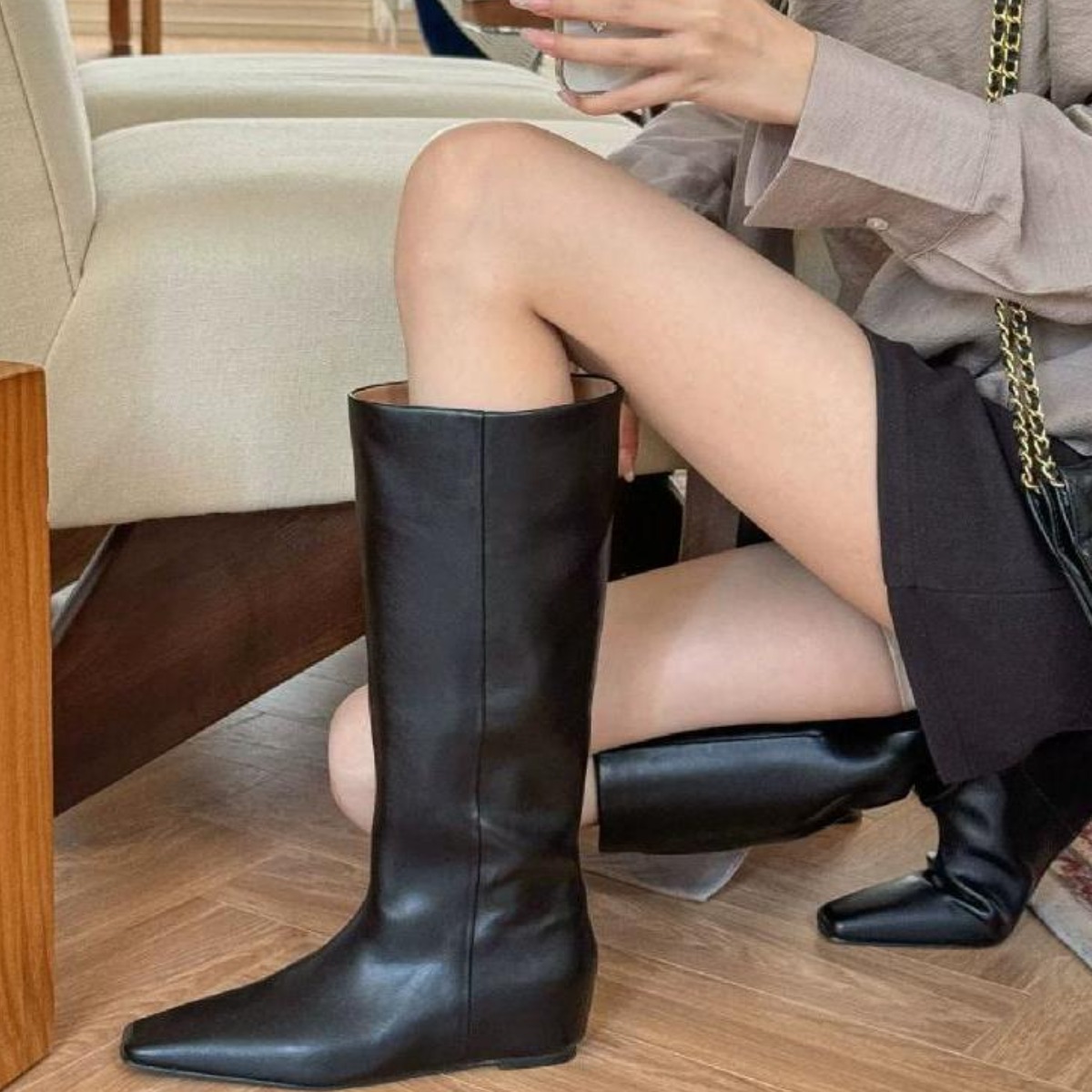2026 가을 겨울 여성 부츠 웨지 힐 얇은 롱부츠 57,100원