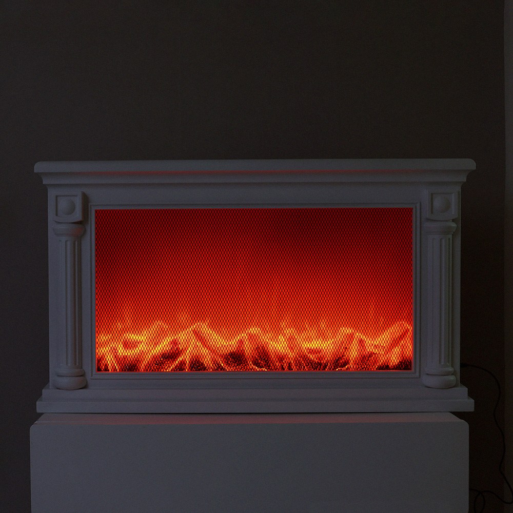 HK.SELL 디테일이 살아있는 불멍 특대형 벽난로 LED 무드등, 화이트 57,900원