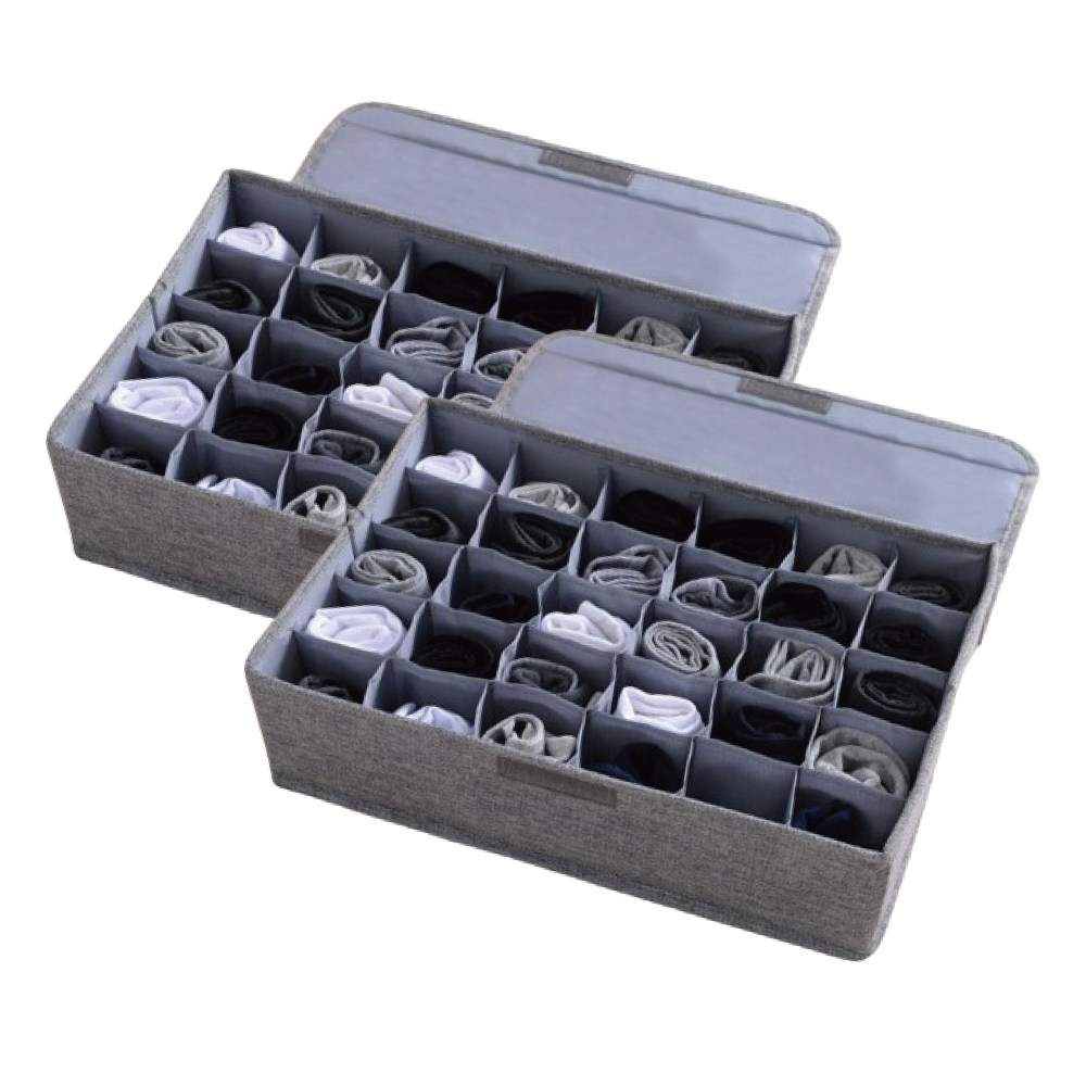 마벨인홈 고급형 편리한 패브릭 양말 속옷 보관함, 2개, 그레이 13,800원