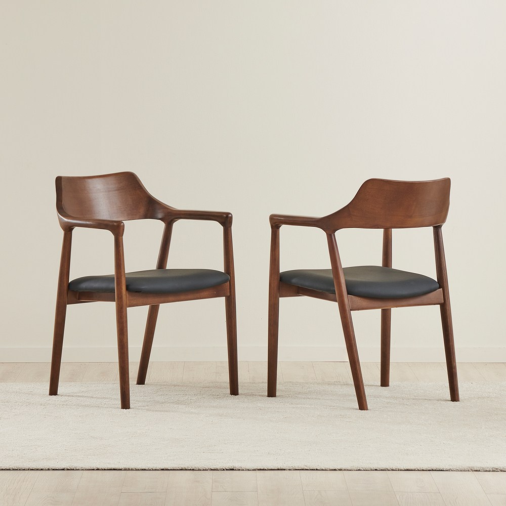 하우스웰컴 미소 원목 카페 인테리어 식탁 의자, 월넛 HJC002, 1개 89,900원