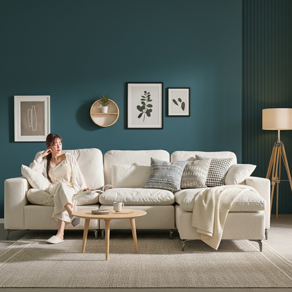 세인트블랑 라포 구스 스윙 패브릭 아쿠아텍스 이지클린 모듈 소파 4인+스툴 sk 698,000원