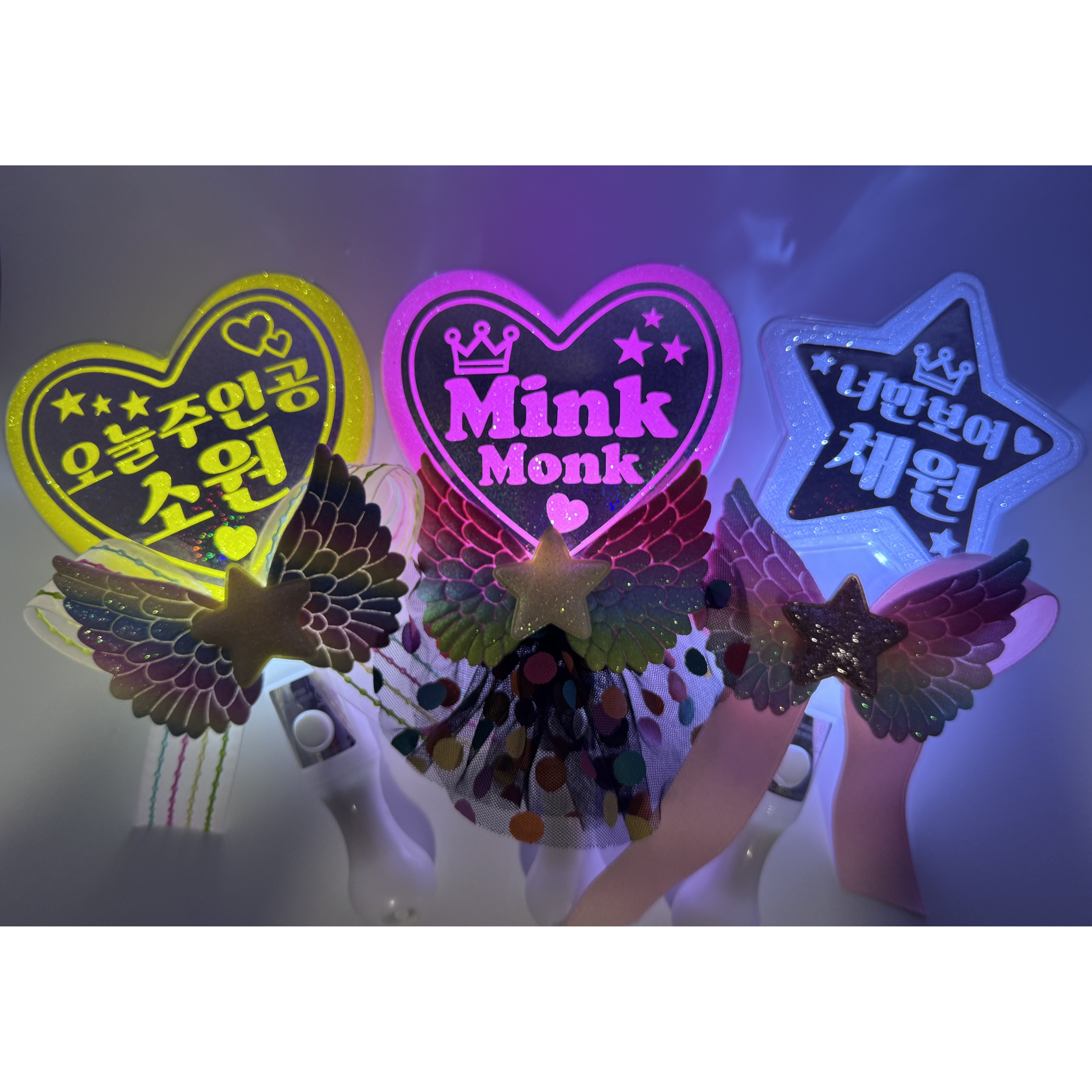 콘서트준비물 학예회 재롱잔치 led 응원봉 제작, 1개, 별+핑크 9,800원